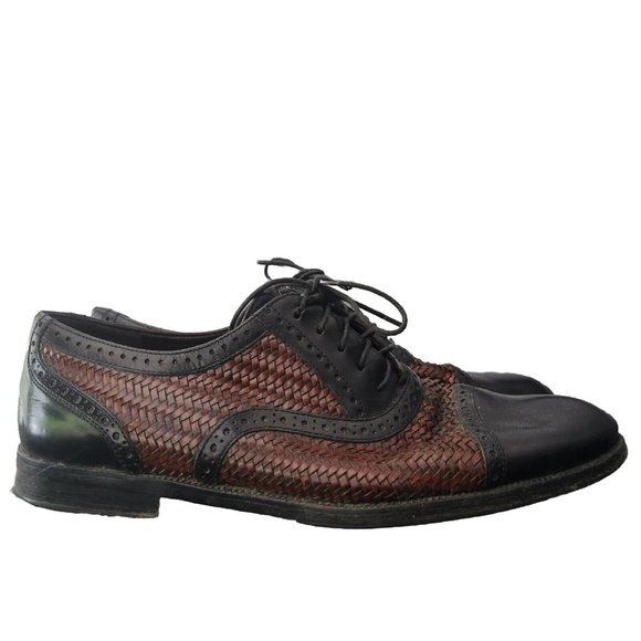 Cole Haan Bragano Woven Loafers Blk Brown Mens Sz 9D - Picture 1 of 6